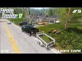 Mowing lawn and transporting grass | Lawn Care | Farming Simulator 2017 | Episode 3