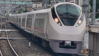 【4K高画質】【連結器カバーに編成番号が書かれていない激レア形態！】E657系ｶﾂK17編成が特急ひたち１７号いわき行きとして北千住駅1番線を通過するシーン（17M）2025.10.13.15:09