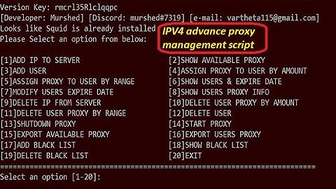 Automated squid ipv4 proxy generator, installation and management advance script