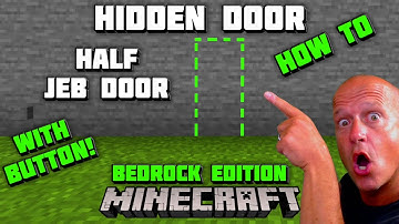 Minecraft HIDDEN DOOR - WITH BUTTON - 1x2 Flush Piston Door - Half JEB DOOR