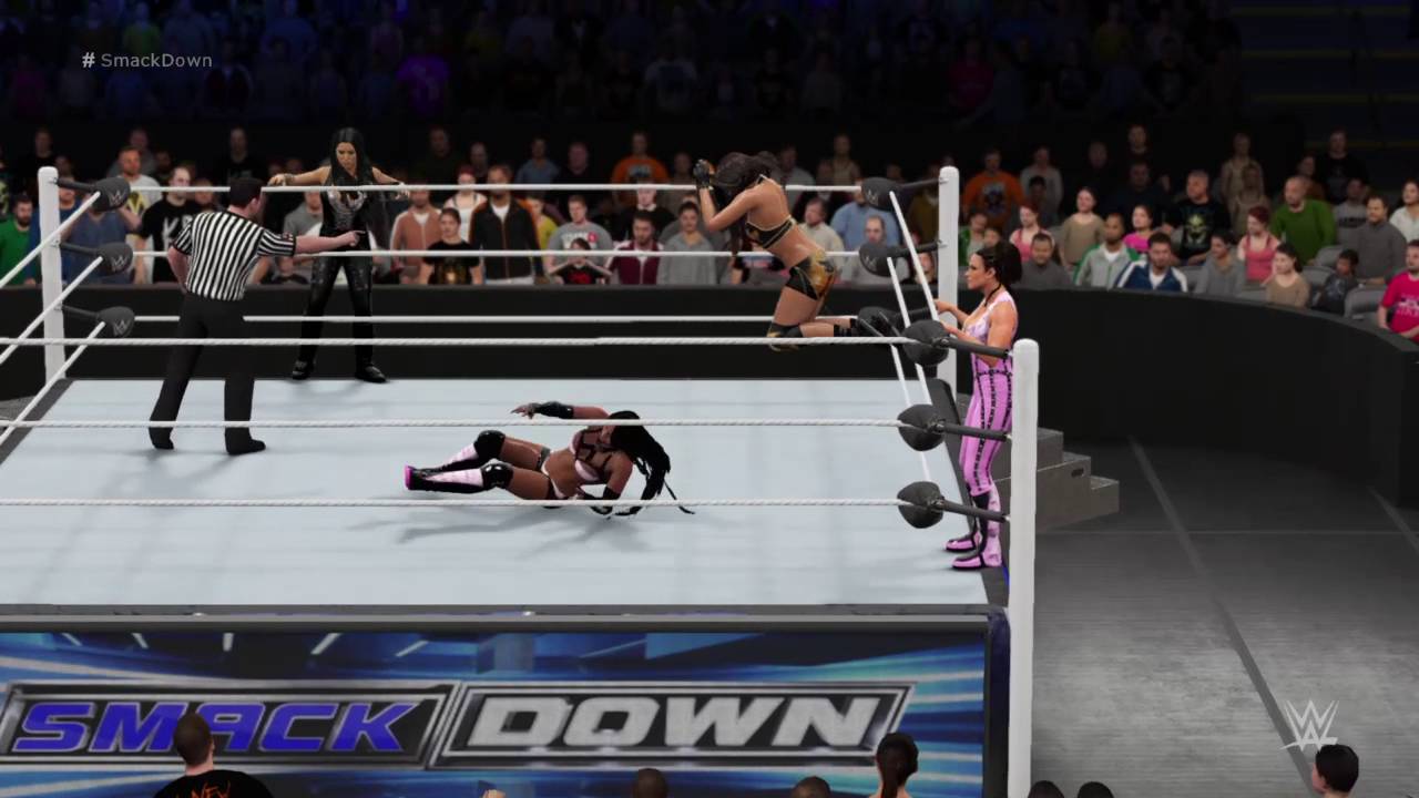 WWE 2K16 SmackDown Melina & Vannessa vs Naomi & Tamina