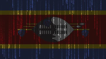Swaziland / Eswatini Flag Matrix Rain Style Digital Illustration | Motion background | Screen Saver