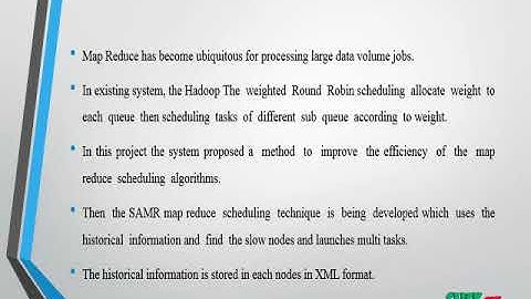 Improving the efficiency of Map Reduce scheduling algorithm in Hadoop