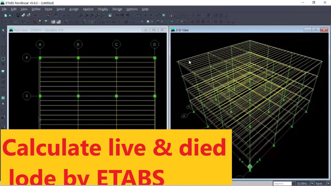 How to calculate live and died lode by using ETABS 2000 best tutorial ...