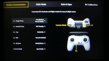 Dji Fpv drone setting menus