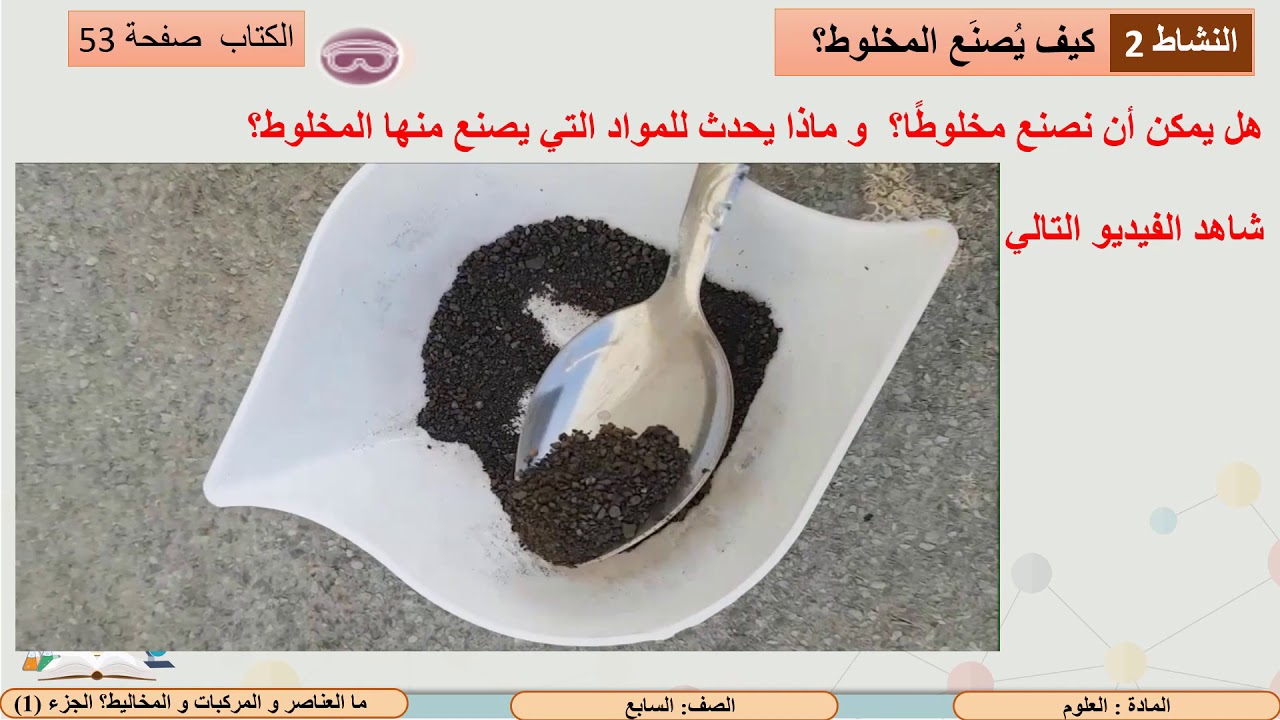 بحث عن العناصر والمركبات والمخاليط الكيمياء