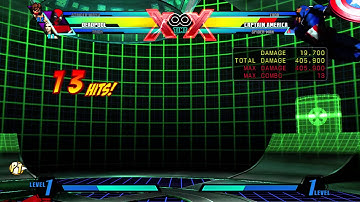 UMvC3 - Deadpool Full Screen Combo (No Assist, 1 Meter) - 635900 Damage