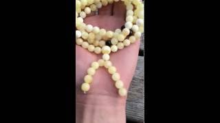 Natural Buddhist Mala Prayer 108 amber beads bracelet 8,8 mm
