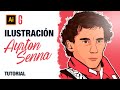 Illustrator Tutorial | Ilustrando a Ayrton Senna🇧🇷  | Drawing Ayrton Senna