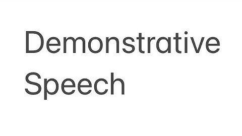 NWACC Public Speaking - Demonstrative speech