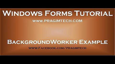 BackgroundWorker Class example in windows forms application