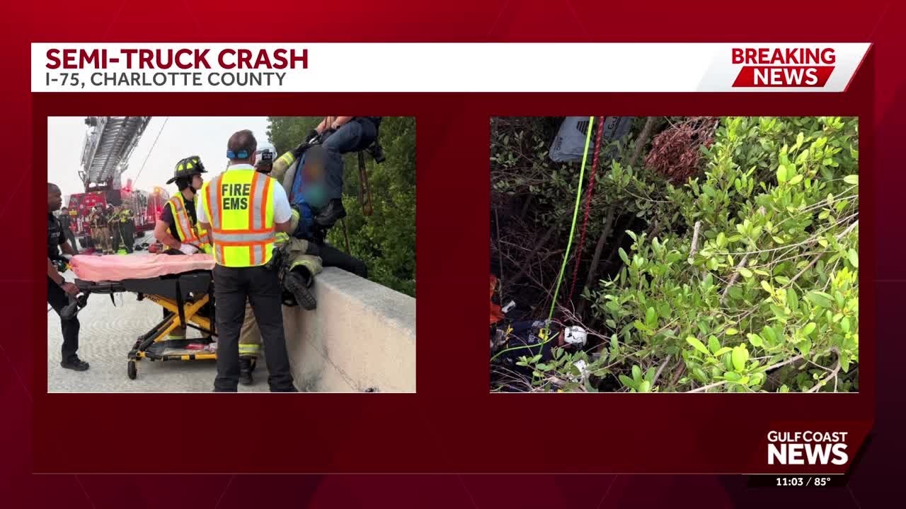 Man rescued after falling off of bridge following crash on I-75 in ...