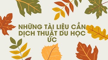 NHỮNG TÀI LIỆU CẦN DỊCH THUẬT KHI LÀM HỒ SƠ DU HỌC ÚC