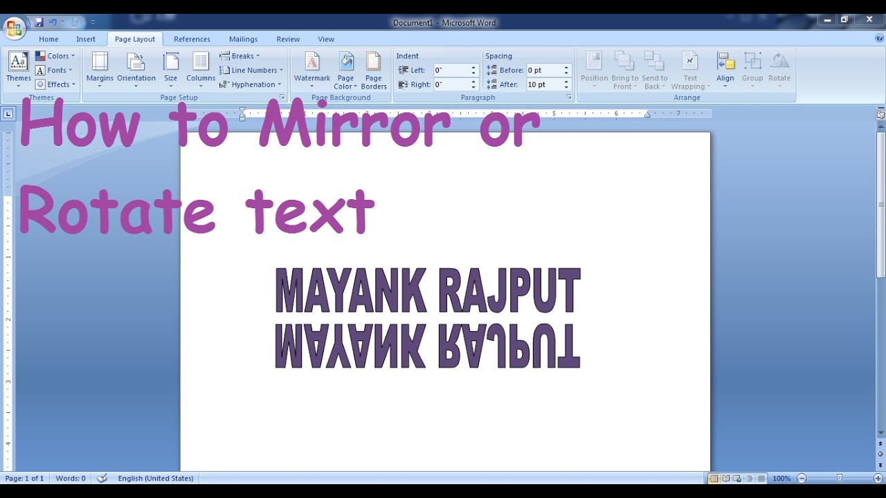 how to flip an image in microsoft word