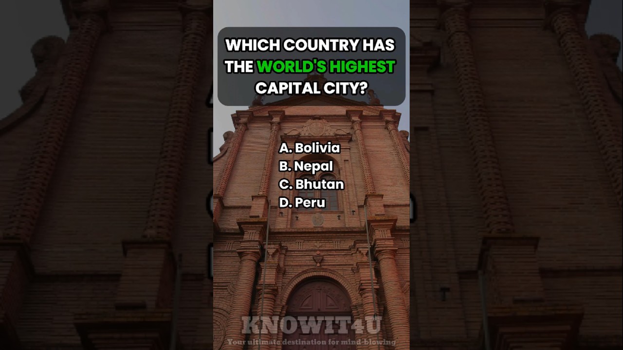 🏔️🗺️🌍 Geography Quiz: Which Country Has the World's Highest Capital City? #geography #geographyquiz