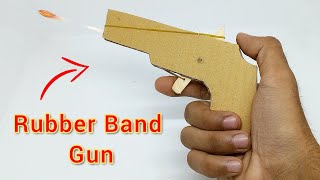 Rubber Band Gun Made With Cardboard - Simple and Easy,