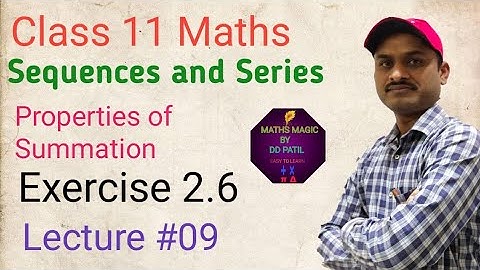 Sequence and Series class 11 Maths | Exercise 2.6 | Properties of Summation