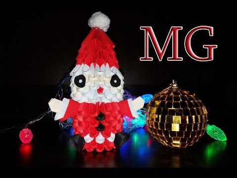 როგორ გავაკეთოთ 3D ორიგამის სანტა კლაუსი (საახალწლოდ)