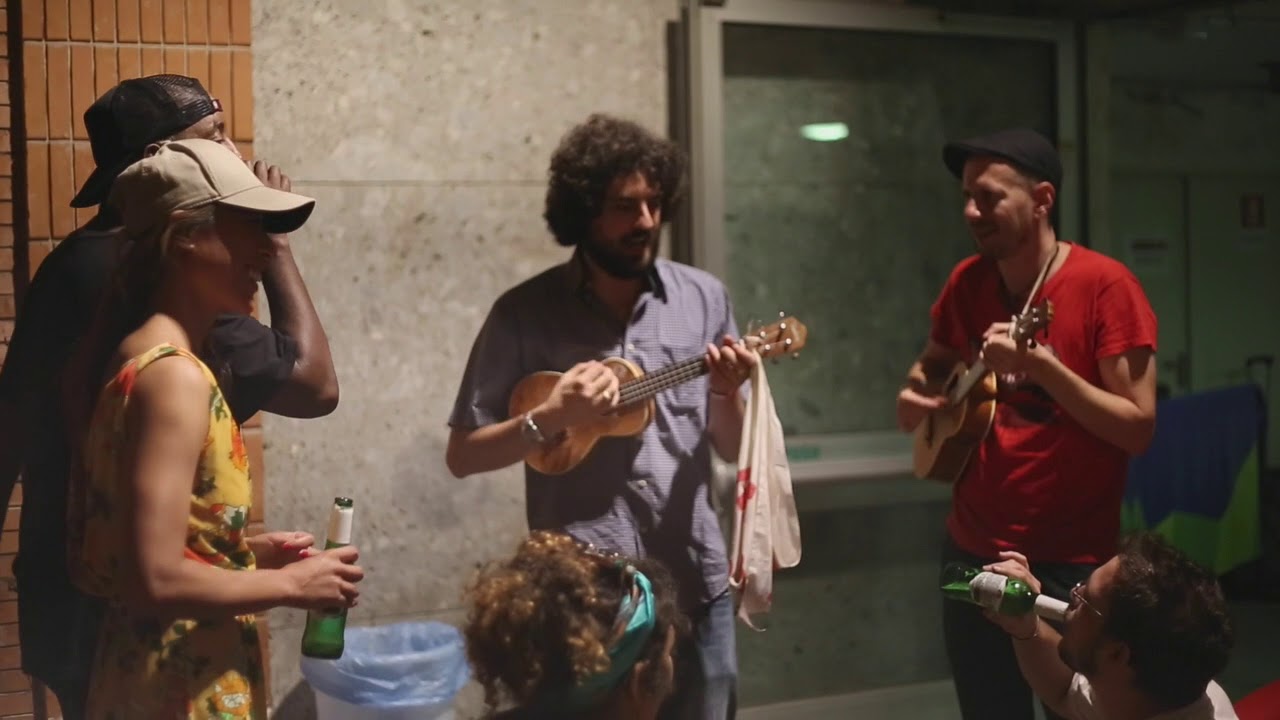 Gogol Bordello artists Boris and Thomas Jamming with Anansi