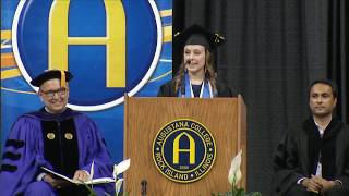 Emma Samatas '19 addresses her fellow graduates