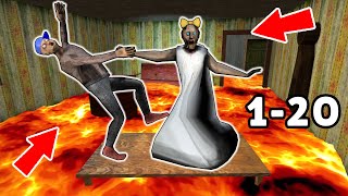 Granny vs *floor is lava* vs Grandpa - funny horror school animation (1-20 series in a row)