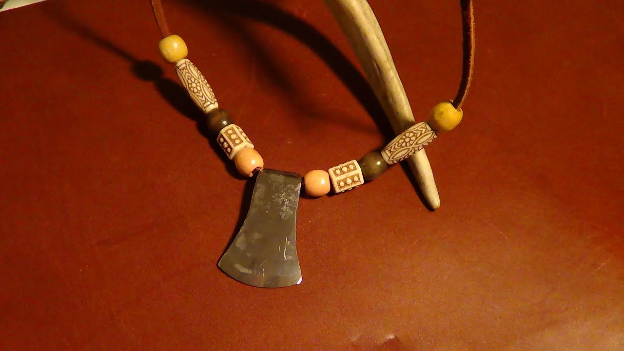 Survival Necklace Forging and Starting A Fire With A Mini Hatchet Style Nec...