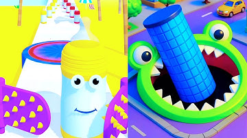 Juice Run vs Hole.io Max Levels Unlocked Gameplay 😄