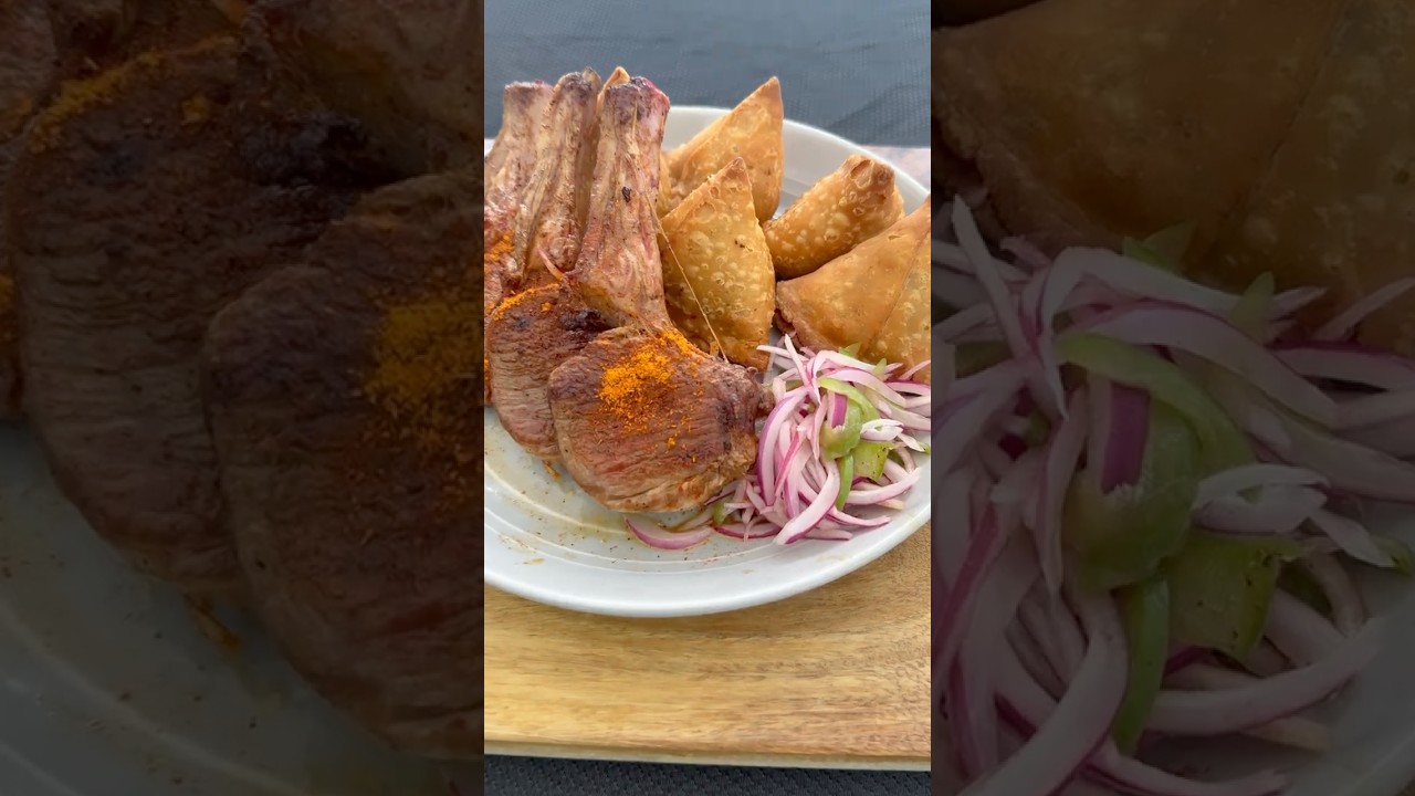 Tikka lamb chop with Samosas