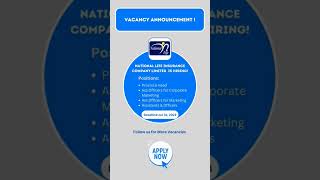 National Life Insurance Company is hiring! #jobinnepal #jobopportunities #vacancyannouncement #apply
