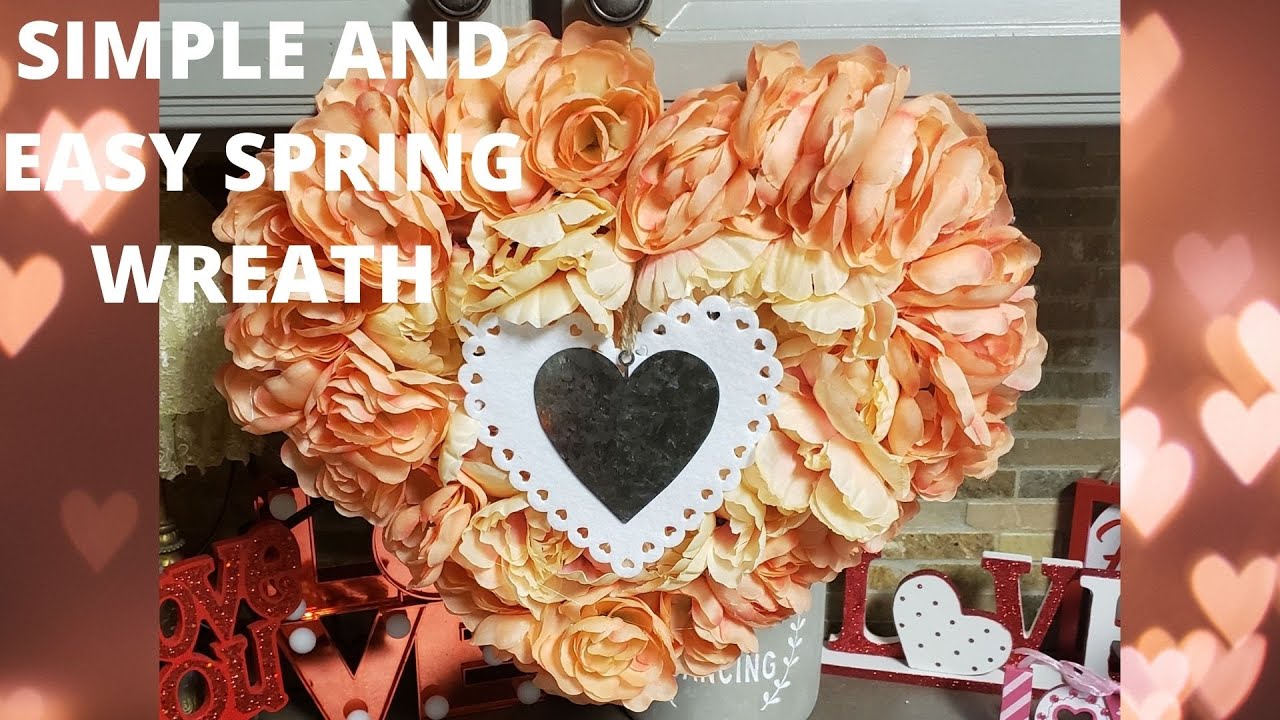 ORANGE HEART WREATH DIY / DOLLAR TREE DIYS / FLOWERS / CRAFTYMOMWITH3SETSOFTWINS