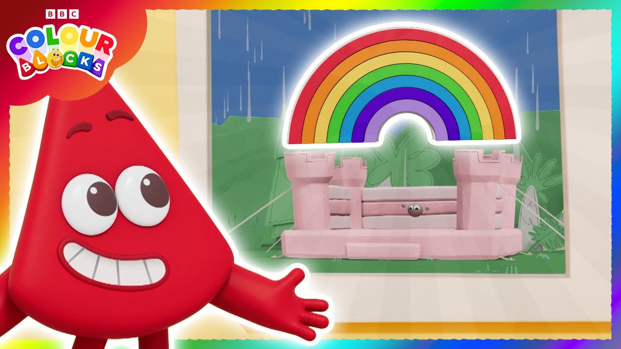Rainy Day Rainbows 🌧️🌈 | Kids Learn Colours | Colourblocks