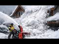 When Snow Collapses | Roof Avalanche &amp; Plow Truck Chaos