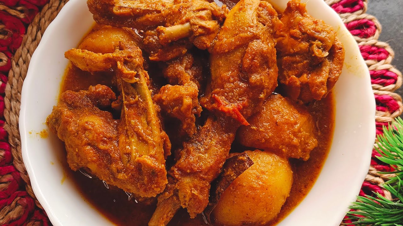 আলু দিয়ে মুরগির ঝোল রেসিপি /Bengali style chicken alu jhol recipe ...