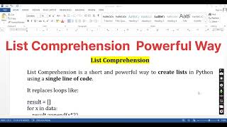 Stop Writing Loops! Use List Comprehension in Python l Easy Explanation l Dr. Sagar Singh Rathore