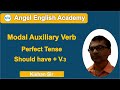 'Should have + V3' Modal Auxiliary Verb in Perfect Tense English Grammar...