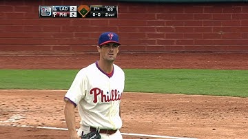 LAD@PHI: Hamels strikes out eight over seven innings
