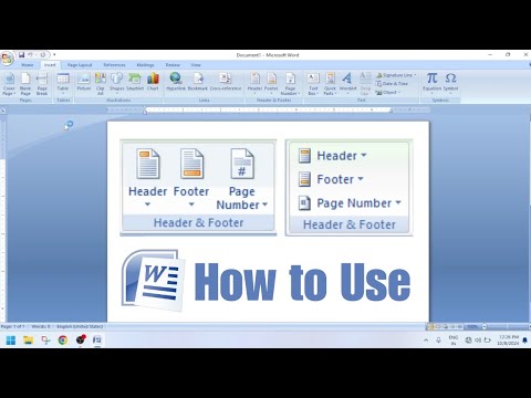 How to Use - Header, Footer & Page Number in MS Word || #msoffice # ...