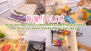 Daily Vlog Ibu Rumah Tangga, Beresin Belanjaan Bulanan, dan Bikin Jus pakai Blender Baru dari Mecoo