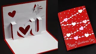 3D I Love You Pop Up Card For Valentine's Day / Anniversary | Love Greeting Card Making Ideas