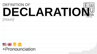 DECLARATION meaning, definition & pronunciation | What is DECLARATION? | How to say DECLARATION