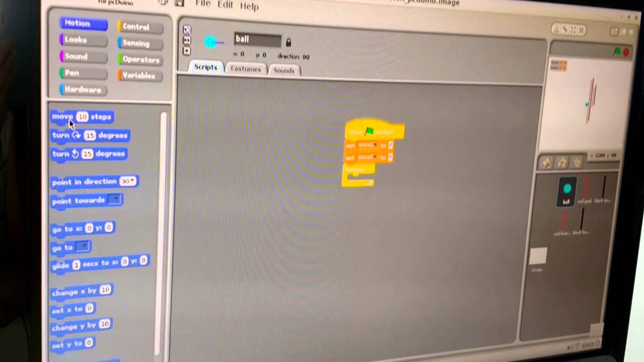 table tennis ( scratch for pcDuino ) - YouTube