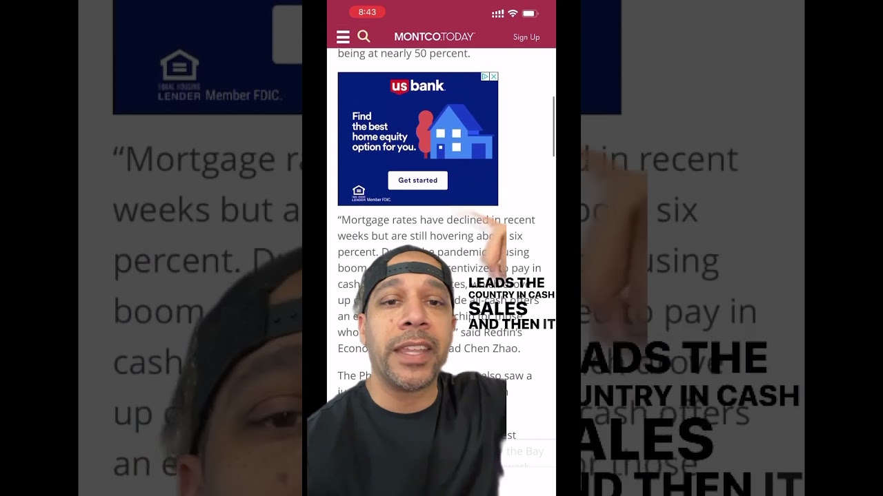 Montgomery County, PA tops the list as one county with the most all cash transactions. 