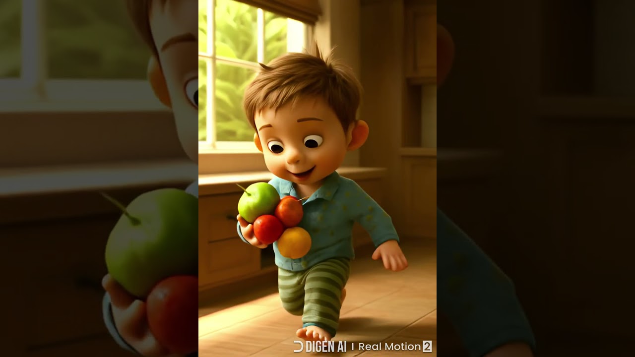 Joyful Toddler's Fruit-Filled Kitchen Adventure 🍎🍊 | Fun Animation for Kids!" 
