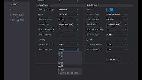 How to change the bitrate on XVR. Improve both recording and live viewing quality on a 4K Camera