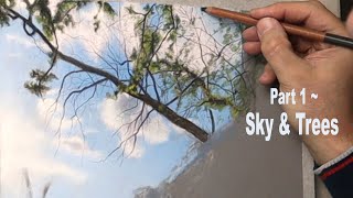 Pastel Painting Tutorial ...Landscape Painting with Pastels, Easy Way.  Sky and Trees ~ Part 1 screenshot 2