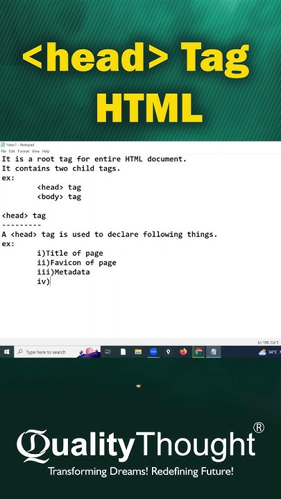 HTML Head Tag - #htmltutorial for Beginners 2023 | Complete HTML with ...