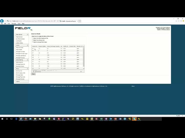 Import Lab Results from CSV into FieldRx