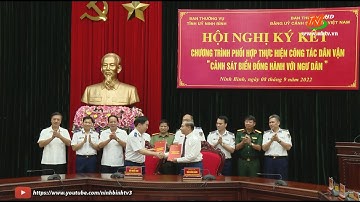 HN ký kết chương trình phối hợp thực hiện công tác dân vận “Cảnh sát biển đồng hành với ngư dân”.