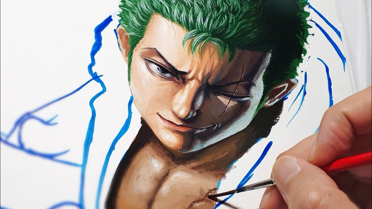 One Piece Dabi I Painted A Roronoa Zoro Aclylic Painting Youtube