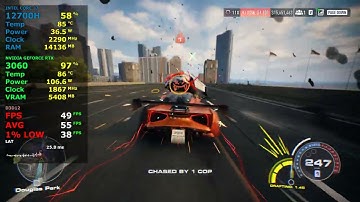 Need for Speed Unbound 1080p Ultra i7-12700H RTX 3060 Laptop